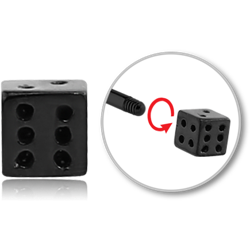 BLACK PVD COATED SURGICAL STEEL GRADE 316L MICRO DICE