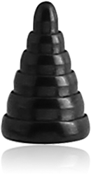 BLACK PVD COATED SURGICAL STEEL GRADE 316L MICRO RIBBED CONE