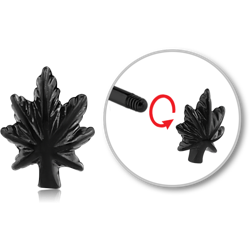 BLACK PVD COATED SURGICAL STEEL GRADE 316L MICRO POT LEAF ATTACHMENT