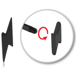 BLACK PVD COATED SURGICAL STEEL GRADE 316L MICRO BOLT ATTACHMENT