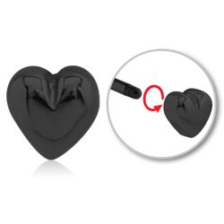 BLACK PVD COATED SURGICAL STEEL GRADE 316L MICRO 3D HEART ATTACHMENT