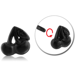 BLACK PVD COATED SURGICAL STEEL GRADE 316L MICRO CHERRIES ATTACHMENT