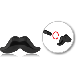 BLACK PVD COATED SURGICAL STEEL GRADE 316L MICRO MUSTACHE ATTACHMENT