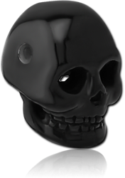 BLACK PVD COATED SURGICAL STEEL GRADE 316L SKULL FOR BALL CLOSURE RING
