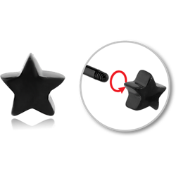 BLACK PVD COATED SURGICAL STEEL GRADE 316L 3D STAR ATTACHMENT