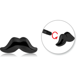 BLACK PVD COATED SURGICAL STEEL GRADE 316L MUSTACHE ATTACHMENT