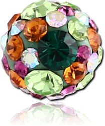 CLEAR EPOXY COATED CRYSTALINE JEWELED BALL