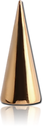 GOLD PVD 18K COATED SURGICAL STEEL GRADE 316L LONG CONE