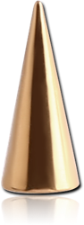 GOLD PVD 18K COATED SURGICAL STEEL GRADE 316L MICRO LONG CONE