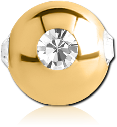 GOLD PVD COATED SURGICAL STEEL GRADE 316L JEWELED SATELLITE MICRO BALL