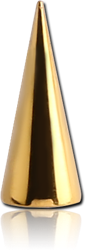 GOLD PVD COATED SURGICAL STEEL GRADE 316L LONG CONE