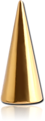 GOLD PVD COATED SURGICAL STEEL GRADE 316L MICRO LONG CONE
