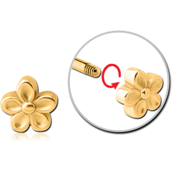 GOLD PVD COATED SURGICAL STEEL GRADE 316L MICRO THREADED ATTACHMENT