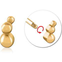 GOLD PVD COATED SURGICAL STEEL GRADE 316L MICRO THREADED TRIPLE ATTACHMENT