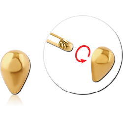 GOLD PVD COATED SURGICAL STEEL GRADE 316L MICRO THREADED TRIPLE ATTACHMENT