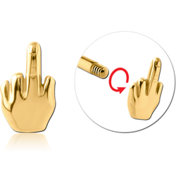 GOLD PVD COATED SURGICAL STEEL GRADE 316L ATTACHMENT FOR 1.6 MM THREADED PIN - MIDDLE FINGER