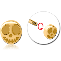 GOLD PVD COATED SURGICAL STEEL GRADE 316L ATTACHMENT FOR 1.6 MM THREADED PINS - GHOST