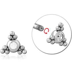 SURGICAL STEEL GRADE 316L JEWELED MICRO THREADED ATTACHMENT