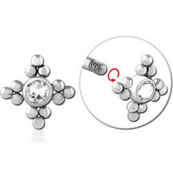 SURGICAL STEEL GRADE 316L JEWELED MICRO THREADED ATTACHMENT