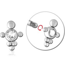 SURGICAL STEEL GRADE 316L JEWELED MICRO THREADED ATTACHMENT