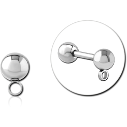 SURGICAL STEEL GRADE 316L MICRO BALL WITH HORIZONTAL HOOP