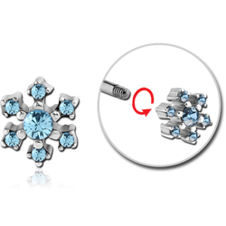 SURGICAL STEEL GRADE 316L MICRO THREADED JEWELED FLOWER ATTACHMENT