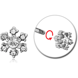 SURGICAL STEEL GRADE 316L MICRO THREADED VALUE JEWELED FLOWER ATTACHMENT