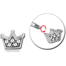 SURGICAL STEEL GRADE 316L MICRO THREADED VALUE JEWELED CROWN ATTACHMENT