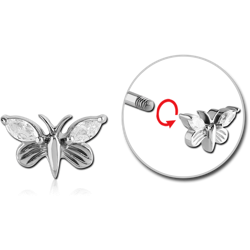 SURGICAL STEEL GRADE 316L MICRO THREADED JEWELED BUTTERFLY ATTACHMENT
