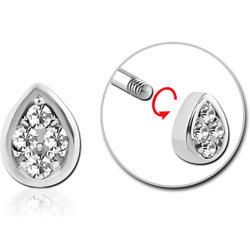 SURGICAL STEEL GRADE 316L MICRO THREADED JEWELED ATTACHMENT