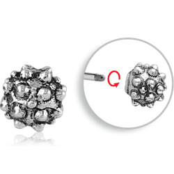 SURGICAL STEEL GRADE 316L MICRO THREADED SWIRLS BALL ATTACHMENT