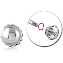 SURGICAL STEEL GRADE 316L MICRO THREADED SWIRLS BALL ATTACHMENT