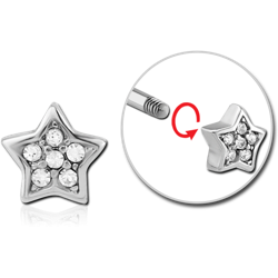 SURGICAL STEEL GRADE 316L MICRO THREADED JEWELED ATTACHMENT - STAR