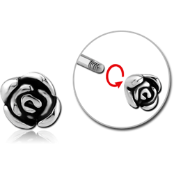 SURGICAL STEEL GRADE 316L MICRO THREADED JEWELED ATTACHMENT - ROSE