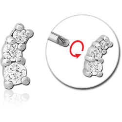 SURGICAL STEEL GRADE 316L MICRO THREADED JEWELED ATTACHMENT
