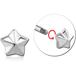 SURGICAL STEEL GRADE 316L MICRO THREADED NAUTICAL STAR ATTACHMENT
