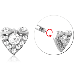 SURGICAL STEEL GRADE 316L MICRO THREADED JEWELED ATTACHMENT