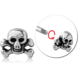 SURGICAL STEEL GRADE 316L MICRO THREADED CROSSBONES SKULL ATTACHMENT