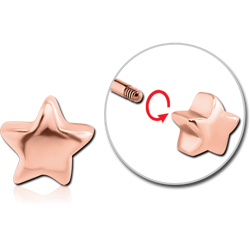 ROSE GOLD PVD COATED SURGICAL STEEL GRADE 316L MICRO THREADED  ATTACHMENT -STAR