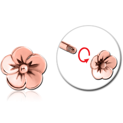 ROSE GOLD PVD COATED SURGICAL STEEL GRADE 316L ATTACHMENT FOR 1.6 MM THREADED PINS - FLOWER