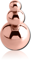 ROSE GOLD PVD COATED SURGICAL STEEL GRADE 316L PYRAMID BALLS