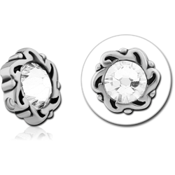 SURGICAL STEEL GRADE 316L JEWELED ATTACHMENT FOR BALL CLOSURE RING -  ANIMAL HEAD