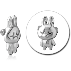 SURGICAL STEEL GRADE 316L ATTACHMENT FOR BALL CLOSURE RING - TEDDY RABBIT