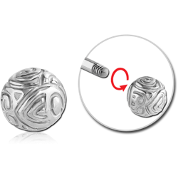 SURGICAL STEEL GRADE 316L THREADED ATTACHMENT-SWIRLS BALL