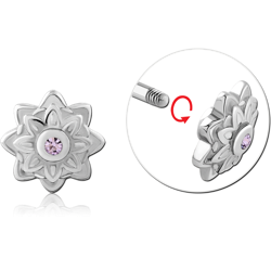 SURGICAL STEEL GRADE 316L MICRO THREADED JEWELED FLOWER ATTACHMENT
