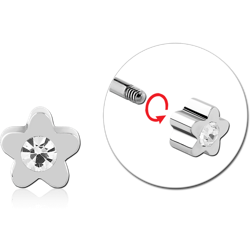 SURGICAL STEEL GRADE 316L JEWELED ATTACHMENT FOR 1.6 THREADED PINS