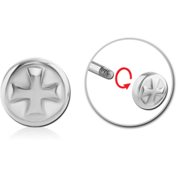 SURGICAL STEEL GRADE 316L DISC THREADED ATTACHMENT-IRON CROSS