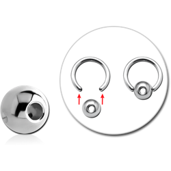 SURGICAL STEEL GRADE 316L SLAVE SPINNER BALL WITHOUT RING