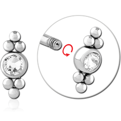 TITANIUM ALLOY JEWELED MICRO THREADED ATTACHMENT