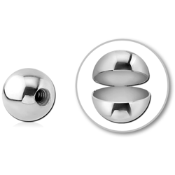 18 KARAT GOLD WHITE HOLLOW BALL